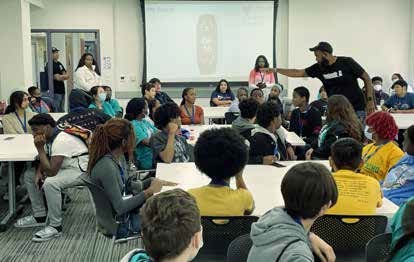 Local high school students learn about the intersection of computing and health care.