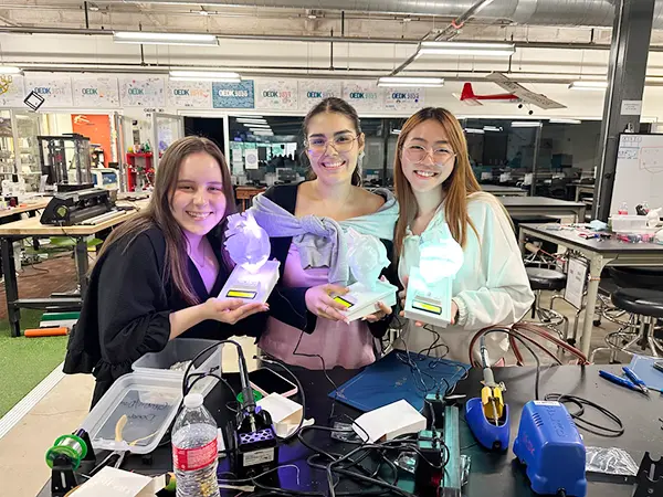 Students from Latin America learned practical engineering skills in Rice University’s Oshman Engineering Design Kitchen.