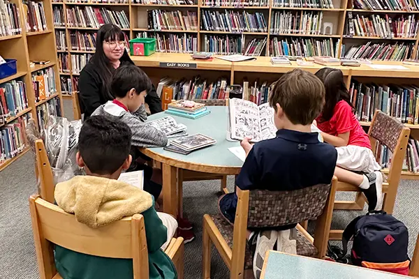Rice students volunteer to read to elementary school students to help them become successful in their educational pursuits.