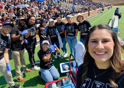 Fun with Chemistry reaches thousands of HISD students at the John F. Kennedy 60th anniversary celebration held in Rice Stadium.