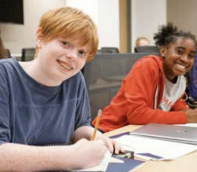 Students working at the Aerospace and Aviation Academy Camp